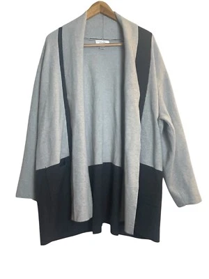 Cárdigan CJ Banks para mujer 3X Plus bloque de color de gran tamaño Lagenlook acogedor minimalista Foto 1 de 4