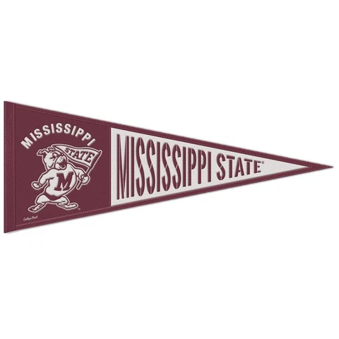 Mississippi State Bulldogs Retro Logo Wool Pennant - 13"x32" Cover