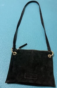 Urban Code Leather Crossbody Purse Black Hippie Pocket EUC Zipper Chic Hobo Wow - Picture 1 of 3