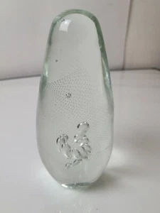 BOYER GLASS CONTOLED AIR BUBBLES ART-GLASS PAPER-WEIGHT SIGNED - Picture 1 of 12
