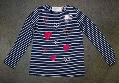 Vineyard Vines Girls Long Sleeve Flip Sequins Heart Tee - Size L (14) - NWT - Image 1 of 4