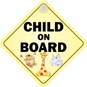Child On Board Car Window Child Safety Sign with Suction Cup - Picture 1 of 1