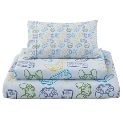 Viviland 3 Pieces Boys Grey Game Player Twin Sheet Set - Soft Microfiber ~ Read - Image 1 of 4