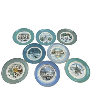 Wedgwood Weihnachtsteller 8 Jahre Avon 1973 bis 1980 Holiday Americana 9 Zoll - Bild 1 von 12