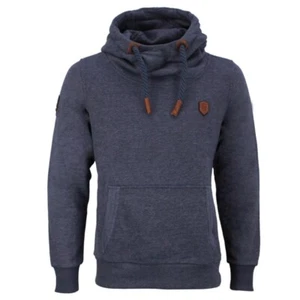 Naketano Men's Sweatshirt Pullover Hoodie Blue Supapimmel Indigo Blue Melange - Picture 1 of 6