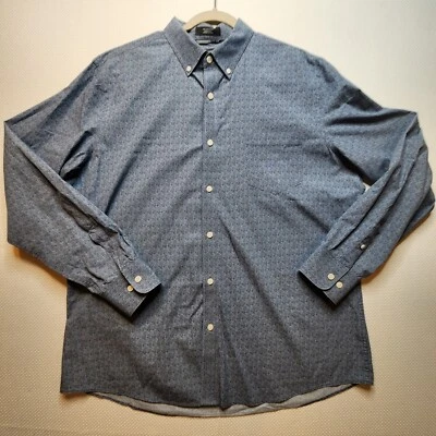 Nordstrom Mens Shirt Extra Large Blue Button Long Sleeve Trim Fit Pocket Cotton - Image 1 of 4