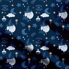 Full Moon And Clouds  Pattern Digital Printed Fabric Pure Cotton Cut By Yard