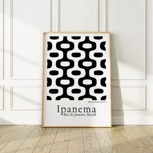 Rio de Janeiro Ipanema Beach Art Print inspired by Roberto Burle Marx, no frame - Picture 1 of 7