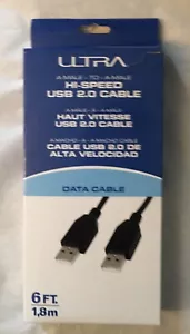 NIB Computer PC Hi-Speed Data Cord USB 2.0 Type A Male to A Male Cable 6FT - Picture 1 of 2