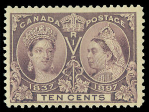 CANADA 1897  JUBILEE issue  10c violet  Scott # 57  mint MH VF