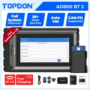 TOPDON AD800BT2 Car OBD2 Scanner Diagnostic Code Reader All System IMMO TPMS Oil - Picture 1 of 16