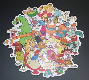 Nickelodeon 90s Cartoons Wall Hanging Wooden 13.5” X 14” Ren & Stimpy Rugrats - Picture 1 of 7