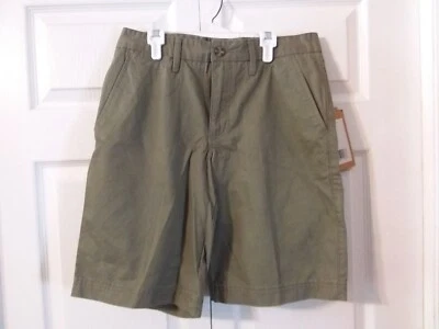 Boston Traders Men's Brushed Twill Flat Front Shorts Olive Green -Size 32 NEW - Image 1 of 4