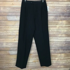 Erika Pants Womens 8 Black Straight Leg High Waist Dress Side Elastic Trouser - Picture 1 of 7