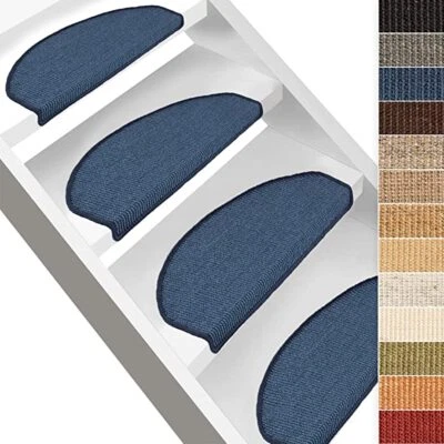 Sisal Stufenmatten Premium Treppenschutz Treppenmatte gewebt Halbrund  - Bild 1 von 2