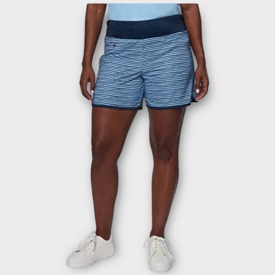 Pantalones Cortos Hang Ten Híbridos Forrados Para Mujer Talla Pequeña Azul Marino Rayas - P212 Nuevos con Etiquetas Foto 1 de 4