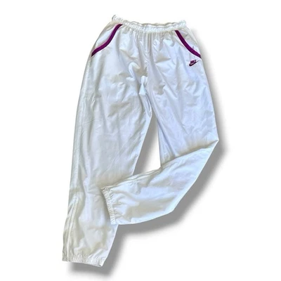 Pantalones de chándal Ripstop Nike cortavientos vintage de los 90 Y2K para mujer blancos morados talla L Foto 1 de 4