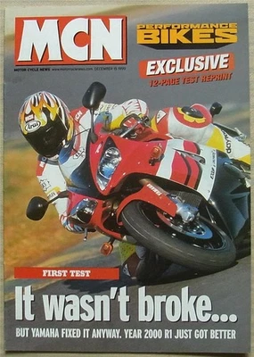 YAMAHA YZF-R1 Motorcycle Road Test Brochure 1999 Reprint from Motor Cycle News - Image 1 of 4