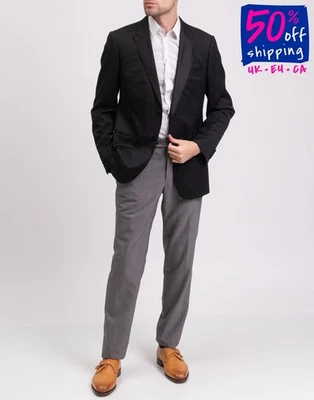 RRP €805 ARMANI COLLEZIONI METROPOLITAN Wool Blazer Jacket IT50 US40 L Black  - Image 1 of 4