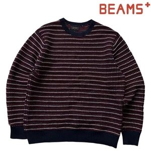 BEAMS PLUS Mid Gauge Crew Neck Sweater Multicolor Size L from Japan - Picture 1 of 24