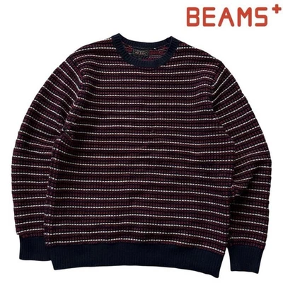 BEAMS PLUS Mid Gauge Crew Neck Sweater Multicolor Size L from Japan - Image 1 of 4
