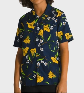 Vans Thompson Surfer Short Sleeve Down Floral Print Button Down Boys L - Picture 1 of 7