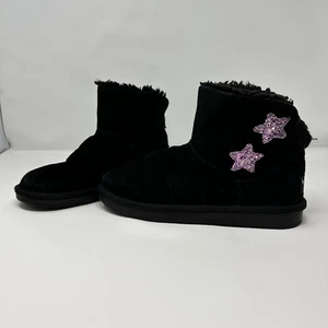 GUC Koolaburra by UGG Short Black Boots Star Glitter Lined, Size: Girl's 5 - Bild 1 von 10