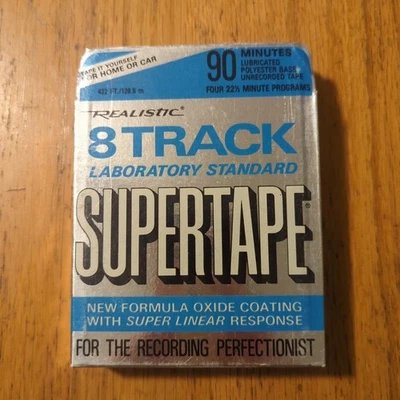 Realistic Supertape 8 Track Tape Cartridge 90 Minute Blank Vintage No 44-843A - Image 1 of 4