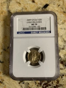 2009 $5 1/10 oz American Gold Eagle NGC MS70 Early Release - Picture 1 of 6
