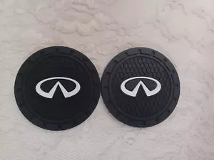 UNIVERSAL FIT COASTERS 2PC SILICONE CAR CUP HOLDER INSERT ( FITS: INFINITI) NEW - Picture 1 of 3