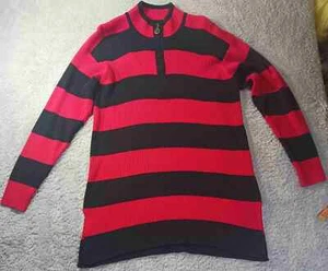 Yarnworks Streifen 1/4 Zip Tunika Pullover Kleid XXL Tall Urlaub Cozy Preppy - Bild 1 von 9
