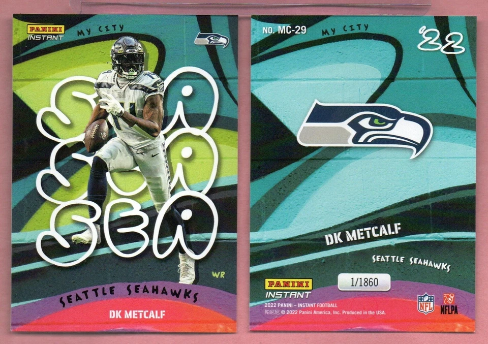 DK Metcalf 2022 Panini Instant My City Seahawks #29 Print Run 1860 - Image 1 of 1
