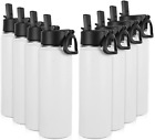 Insulated Water Bottles with Straw Bulk 8 Pack, 22 Oz Stainless Steel Sports Bot