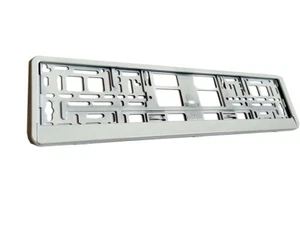 WHITE SHINY European Euro License Number Plate Holder Frame Car UK EU German - Picture 1 of 3