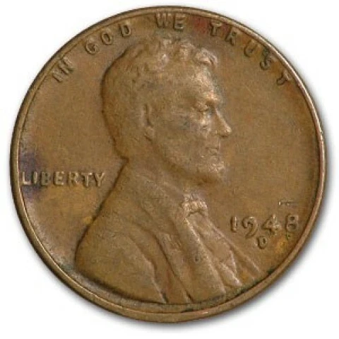 1948 D - Lincoln Wheat Penny - G/VG Cover