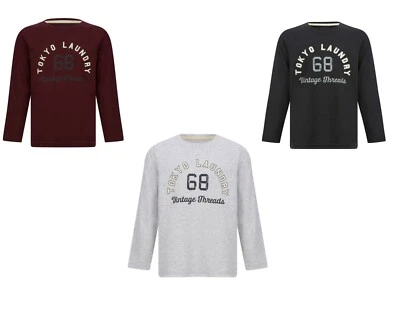 Boys T-shirt Logo Print Tokyo Laundry Long Sleeve Top