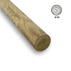 Palo tondo in legno di pino impregnato Ø 80 senza punta per recinsioni classe IV - Foto 1 di 10
