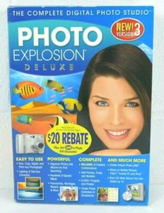 Photo Explosion Deluxe Version 3 CDs & Booklet For Windows 2000 XP Vista Sealed - Picture 1 of 6