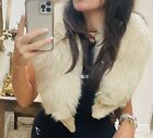 100% Real Fluffy Mink Fur Scarf Collar Stole Vintage Quality