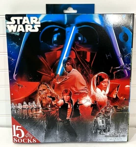 NEW Star Wars 15 Days of Socks Mens 6-12 Advent Calendar 4 pairs Crew 11 Low Cut - Picture 1 of 4