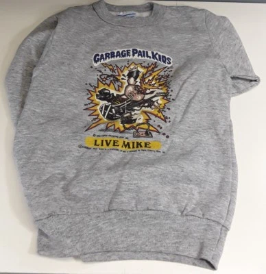 Vintage 1980's GARBAGE PAIL KIDS LIVE MIKE Sweatshirt GPK CARDS Kids Medium  - Image 1 of 4
