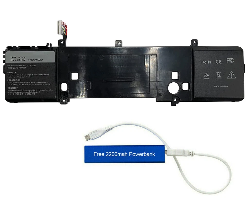 191YN REPLACEMENT BATTERY FOR ALIENWARE 15 R1 R2 ALW15ED 92WHR 2F3W1 410GJ 8NH55 - Image 1 of 1