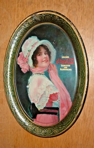 ANTIQUE 1914 COCA COLA “ BETTY” GENUINE" TIP TRAY by Passaic Metal Ware Co. - Picture 1 of 3