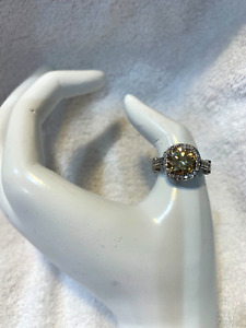 Canary yellow moissanite ring