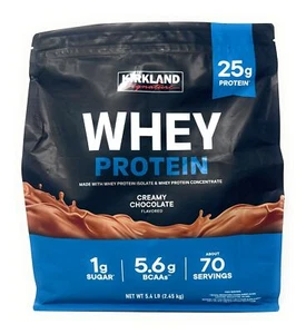 Kirkland Signature Whey 25g Protein,1g sugar,5.6g BCAAs,about 70 Servings Creamy - Picture 1 of 8