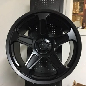 22" HELLCAT SRT DEMON STYLE SATIN BLACK WHEELS RIMS FITS 5X115 DODGE 22X9 +20 - Picture 1 of 2