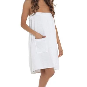 Womens Spa Towel Wrap Luxury 100% Cotton Bath Body Wrap with Pocket Age 8-22 Yrs - Picture 1 of 5