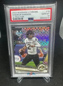 2023 Bowman University Chrome - Shedeur Sanders #16 X-Fractor (RC) PSA 10 - Picture 1 of 2