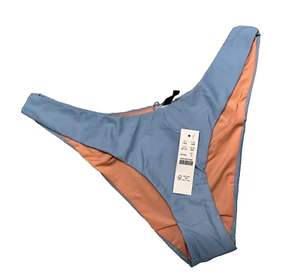J Crew Bikini Bottom Womens Small Blue Curved Waist Cheeky High Legs Swimsuit - Picture 1 of 5