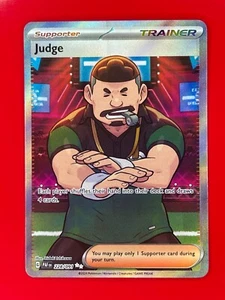 Juego de cartas coleccionables Pokémon Judge 228/091 Paldean Fates arte completo doble raro inglés 2024 casi nuevo - Imagen 1 de 2